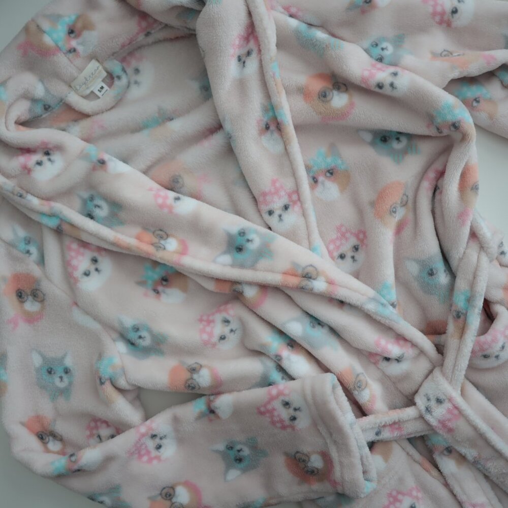 Daydream Retro Cats Fleece Robe | S/M - Picture 4 of 5